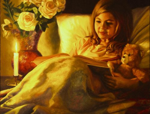 A Story for Teddy by artist Rhen Hanekom, Oil on Canvas 80 x 71cm